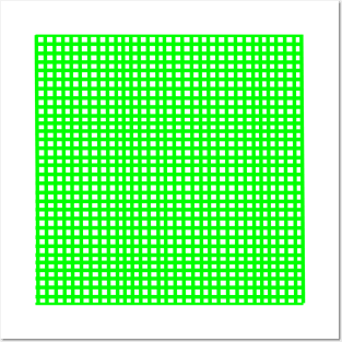 Green mesh grid square lines pattern Posters and Art
